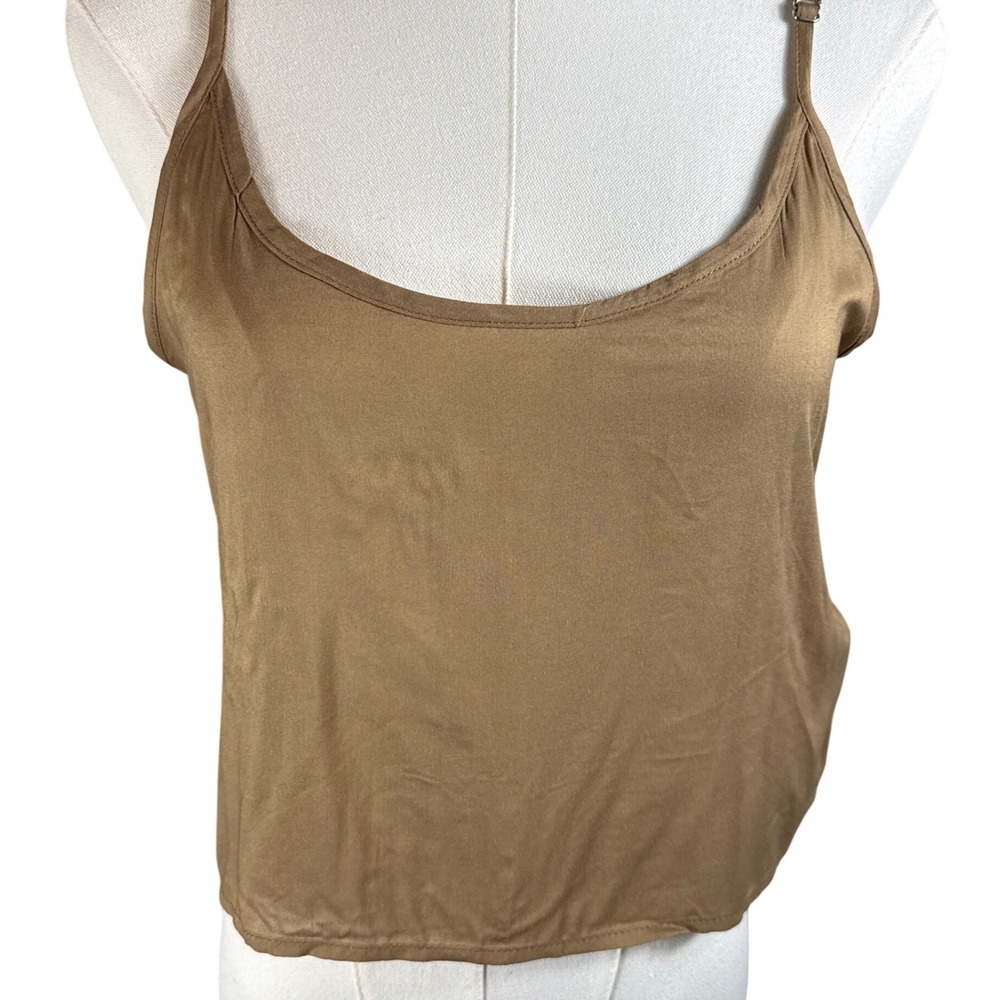 FARM Rio Bronze Brown Adjustable Strap Scoop Neck Camisole Top Small 346143